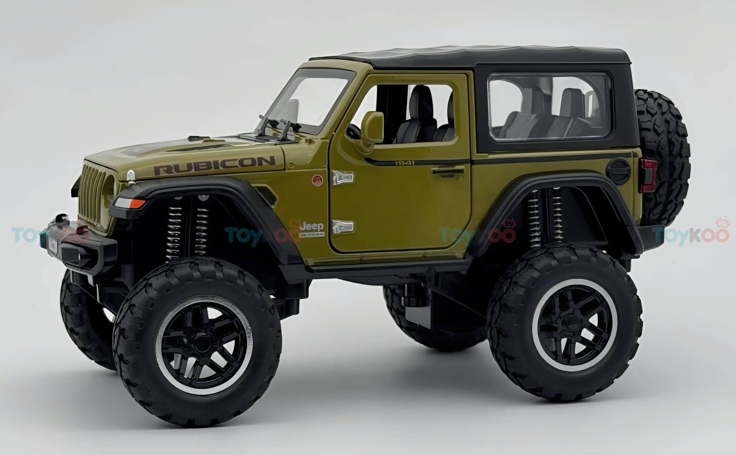 Jeep Wrangler Diecast with open hood and roof removed